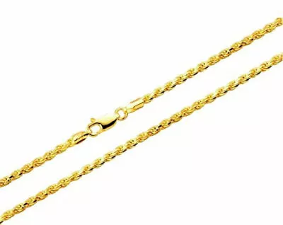 10K Gold Chain Solid Men Women Real Rope 3mm 18 20 22 24 26 28 Inch REAL GOLD • $79.99