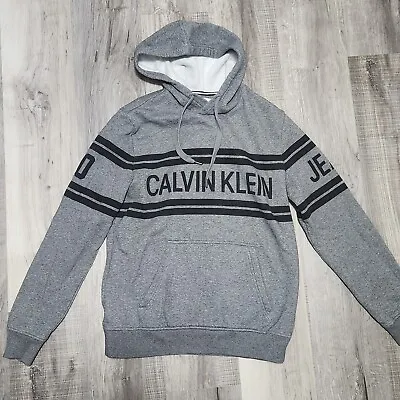 Calvin Klein Men's M Spellout Lightweight Lounge Hoodie Sweatshirt Grey • $10.79