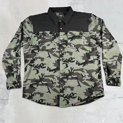 Wrangler Button Up Shirt Mens XL Camo Fleece Outdoor Overlay Shacket Outdoor • $24.88