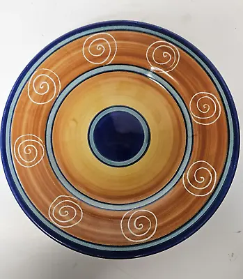 Vintage Pier 1 Italian Swirl Salad Plate 8  Blue Yellow Orange • $6