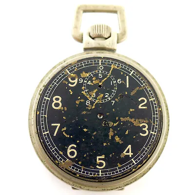 Elgin 42249029 15 Jewels Black Dial And Silver Stopwatch For Parts Or Repairs • $100