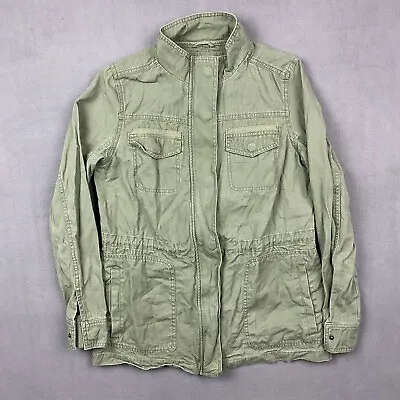 Merona Jacket Womens Medium Olive Green Canvas Full Zip Military Surplus Coat • $15