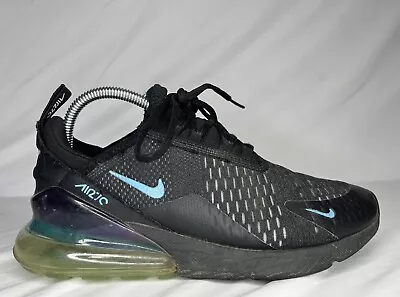 Nike Men's Air Max 270 Athletic Shoe US Shoe Size 8 Black Neon Blue AH8050-067 • $37.49