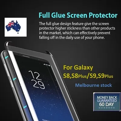 $12.79 • Buy Galaxy S9 S8 Plus Full Glue Curved Tempered Glass Screen Protector For Samsung