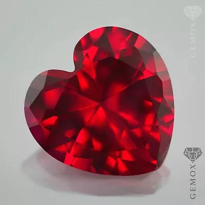 Ruby Loose Gemstone Heart Cut Genuine LabGrown Raspberry Red Stone Faceted Heart • $14