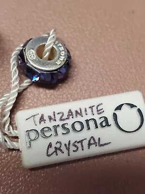 Persona Murano Glass Sterling Silver 925 Purple Tanzanite Crystal Bead Charm NWT • $9.95
