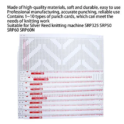 10Pcs/Set Punch Cards Plastic Hole Punched Index Cards For Knitting Machine YEK • $13.64