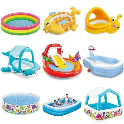 Childrens Kids Inflatable Paddling Pool Set Garden Water Splash Play Fun Summer • £12.99