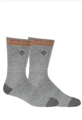 Columbia 2 Pair Pack Gray Fleece Lined Crew Socks Men's 6-12 NWT • $12