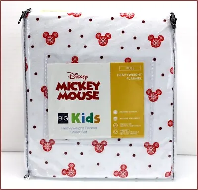 Big One Disney MICKEY MOUSE Heavy Weight 100% Cotton FLANNEL Sheet Set - FULL • $62.95