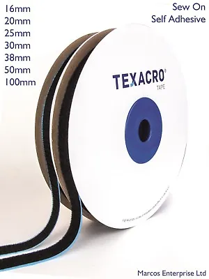 Quality TEXACRO® By VELCRO® HOOK & LOOP Sticky Back Tape Self Adhesive Sew On • £1.55