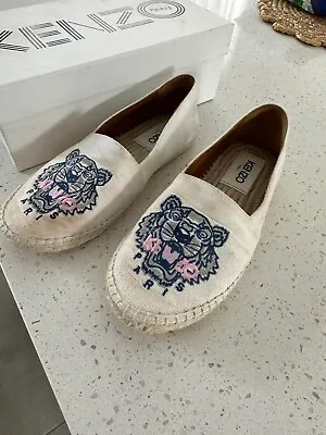 $119 • Buy Kenzo Espadrilles Classic Tiger Women Flats Shoes - White Size 38 In Box