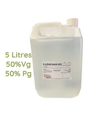 £31.99 • Buy 1 X 5 Litre 50% VG 50% Pg Vegetable Glycerine Propylene Glycol Mix EP/USP Grade