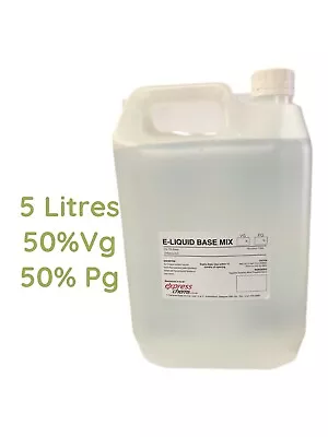 1 X 5 Litre 50% VG 50% Pg Vegetable Glycerine Propylene Glycol Mix EP/USP Grade • £31.99