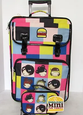Harajuku Mini Lover 21  Rolling Luggage Suitcase Wheels & Cosmetic Bag NWT • $69.95
