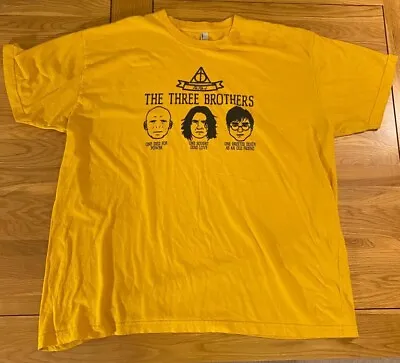 Harry Potter T-shirt Size XXL 2XL Yellow Hogwarts Warner Bros Short Sleeved  • £10