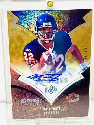 2008 Upper Deck Icons Matt Forte Rookie Auto 32/135 Refractor #172 Bears • $29.99