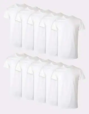 Hanes 10-Pack Men Tee T-Shirt ComfortSoft White Crewneck Undershirt Short Sleeve • $32.59