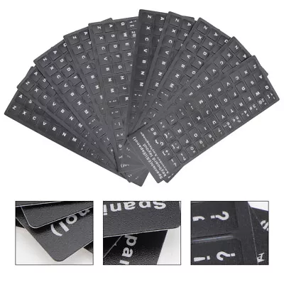  10 Pcs White Notebook Keyboard Letter Replacement Stickers Laptop • £7.99