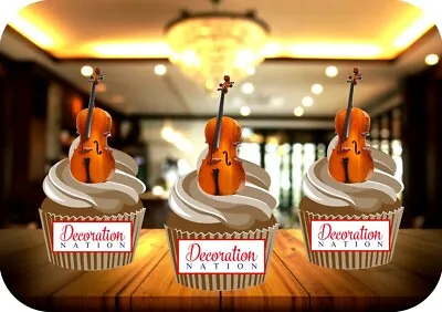 Cello 12 Edible STANDUP Cake Toppers Decoration Birthday Music Instrument Notes  • £3.79