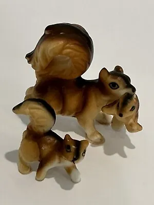 Vintage Porcelain China Squirrel Family Miniature Figurines (1276) • $20