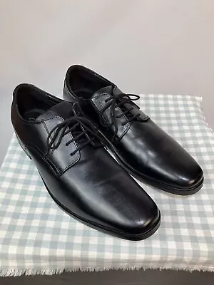 Clarks Howard Walk Black Derby Shoes Size Uk 13 G EU 48 Leather Lace Up • £37.99