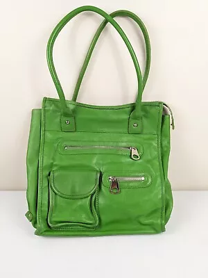 Franklin Covey Green Leather Bag Purse Organizer Pockets Handbag • $29.99