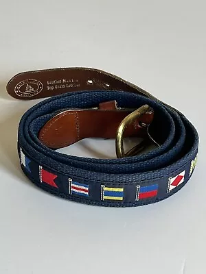 Nautical Flag Leather And Canvas Belt  • $19.99