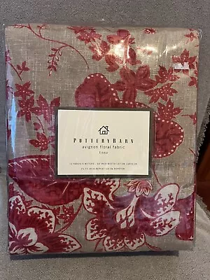 Pottery Barn Avignon Floral Fabric  Red-Tan 10 Yards 54  Wide Linen/cotton • $150