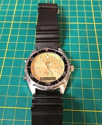 Vintage Casio Amw-320d Watch Module 1374 Analog/digital Alarm Chronograph Diver • $50