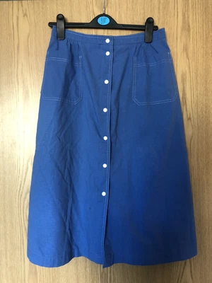 £9 • Buy Jaeger Ladies Vintage Skirt 8 Button Through Summer Smart Casual Day Holiday
