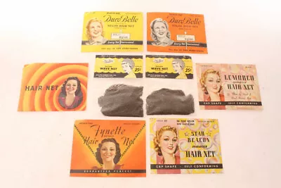 8 Vintage Ladies Hair Nets NOS Beautiful Women Colorful • $29