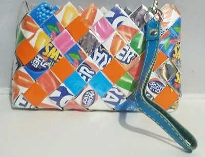 Nahui Ollin Candy Wrapper Wristlet Purse Clutch Jolly Rancher Colorful Zipper • $17.99