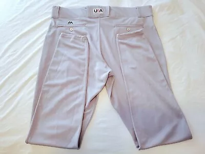 TEAM ISSUED Majestic USA Baseball Gray Baseball Pants WITH LOGO - CHOOSE SIZE • $49.99