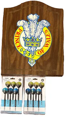 Vtg Prince Of Wales Dartboard Cabinet With Dartboard Bar Tavern W Darts 1981 • $110