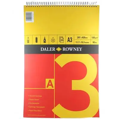 £12.19 • Buy Daler Rowney Drawing Sketching Paper Pad A Series Spiral Sketch Book A3 150gsm