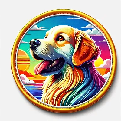 Golden Retriever Dog Patch Iron-on Applique Animal Badge Canine K9 Family Pet • $4