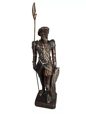 Don Quixote Standing Guard Bronze Color Sculpture 24  Marwal Ind Inc By B Mule • $125