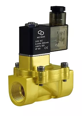 $64.99 • Buy 3/4  Inch Brass Low Power Consumption Electric Solenoid Process Valve 24V AC