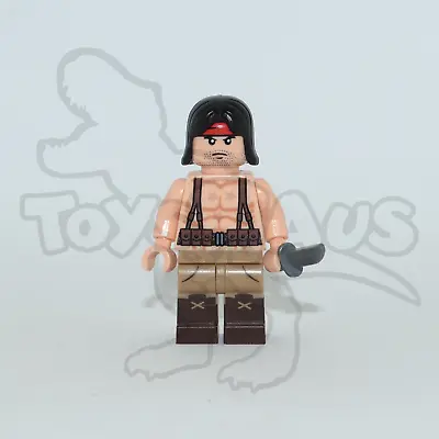 John RAMBO Custom Pad Printed Lego Minifigure 80s Retro Action Films Stallone • $99.99