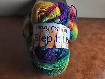 Mary Maxim Step It Up Sock Weight Yarn Super  Fine 75% Wool Washable 6.2 Oz • $9