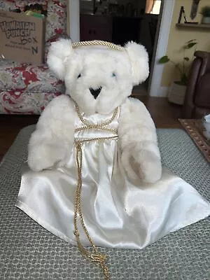 VINTAGE Handmade VERMONT TEDDY BEAR Angel Plush Rare 16   Jointed Arms And Legs • $12.50