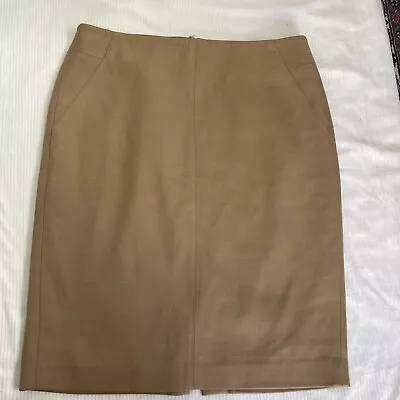 J. Crew Skirt Sz 10 Brown Camel Pencil Straight Neutral Pastel Beige • $15.25