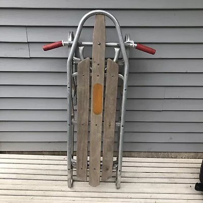 Vtg Duralite Racer Aluminum Art Deco Machine Age Mid Century Snow Sled 48  X 25  • $65