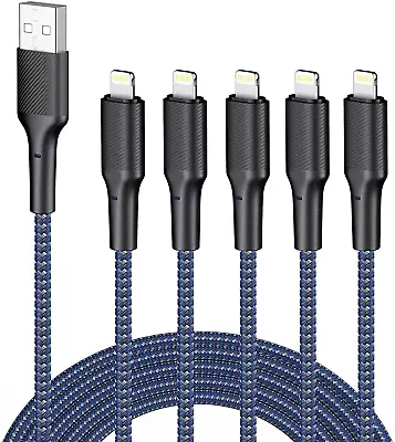 $16.42 • Buy Iphone Charger Cable 6Ft 5Pack,[Apple Mfi Certified] Long Lightning Cable 6 Foot