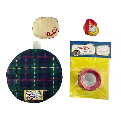 Muffy Vanderbear Lulu The Dog's Bed Pillow Bowl And Brush Vintage 90s • $24.95