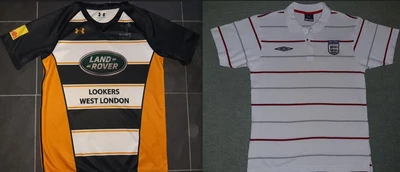 £17 • Buy 2boys T-shirt White Polo England Umbro Small Orange Under Armour Wasps Size Y/xl
