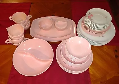 Melmac Windsor Pink Set Of 60 Pieces: Platebowlplattersugarcreamerserving • $100