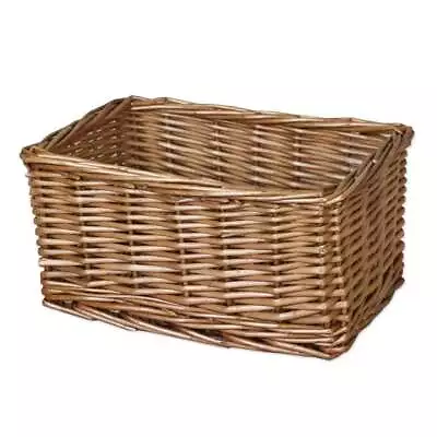 Small Natural Wicker Storage Basket Rustic Brown Bathroom Pantry Woven Willow • £18