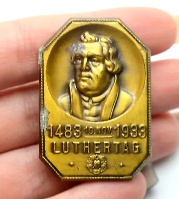Germany Martin Luther Reformation Luthertag 1483-1933 Bible Badge Medal • $25.49